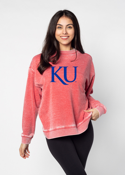 chicka d Campus Crew Sweatshirt Kansas Jayhawks in Cardinal S
