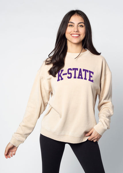 chicka d Campus Crew Sweatshirt Kansas State Wildcats in Oatmeal S