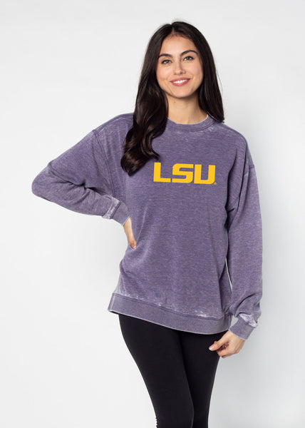 chicka d Campus Crew Sweatshirt LSU Tigers in Grape S