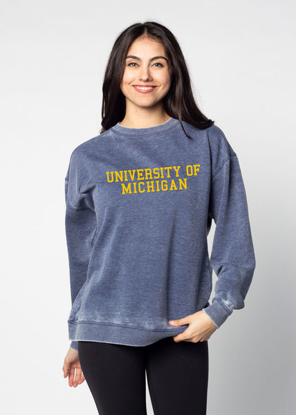 chicka d Campus Crew Sweatshirt Michigan Wolverines in Ink S