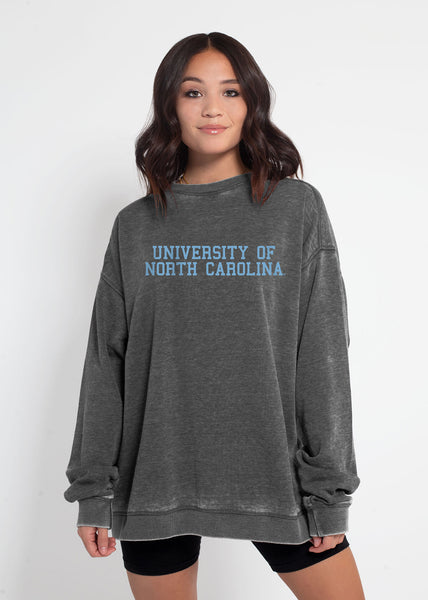 chicka d Campus Crew Sweatshirt North Carolina Tar Heels in Charcoal S