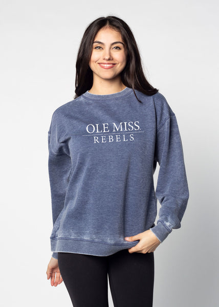 chicka d Campus Crew Sweatshirt Ole Miss Rebels in Ink S