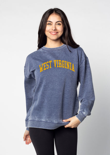 chicka d Campus Crew Sweatshirt West Virginia Mountaineers in Ink S