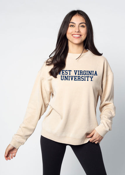 chicka d Campus Crew Sweatshirt West Virginia Mountaineers in Oatmeal S