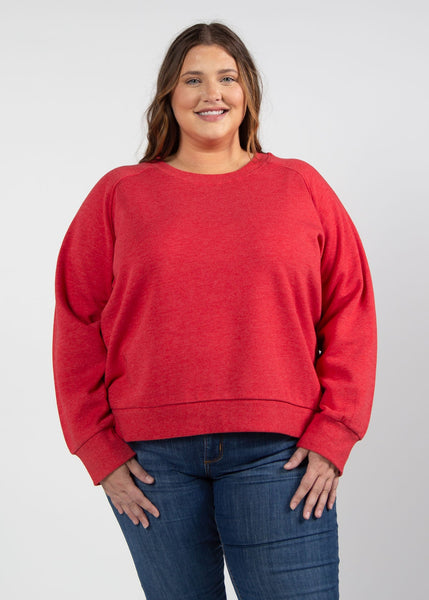 Chicka D Boxy Raglan Pullover Red