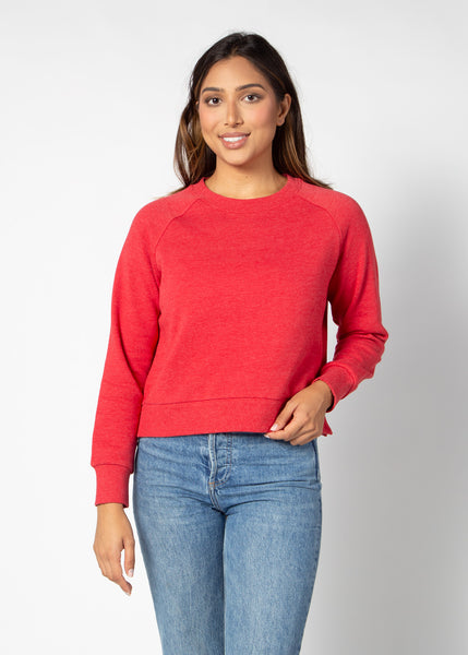 chicka d Boxy Raglan Pullover Red