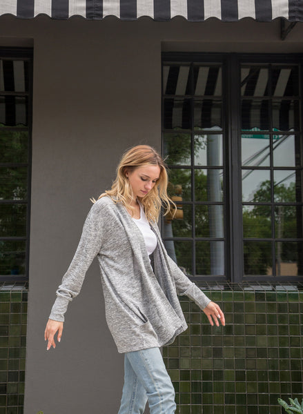 Chicka D Campus Cardigan Heather Grey