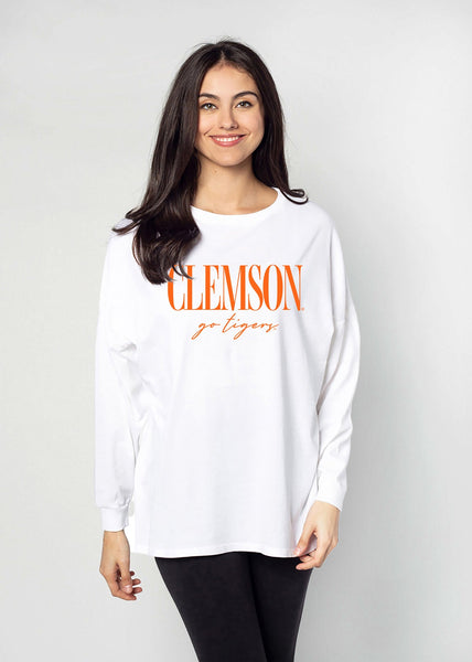 chicka d Clemson Tigers The Big Shirt in White S