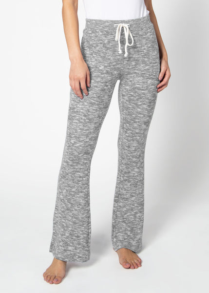 chicka d Comfy Flare Pants Heather Grey