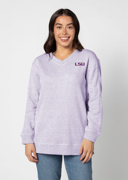 chicka d Comfy V-Neck Tunic LSU Tigers in Grape