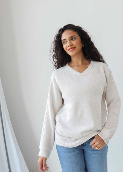 chicka d Comfy V-Neck Tunic Natural