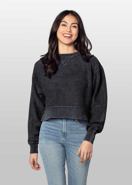 Chicka D Corded Boxy Pullover Purple