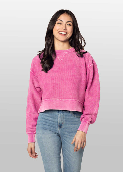 Chicka D Corded Boxy Pullover Purple