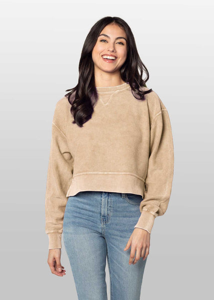 Chicka D Corded Boxy Pullover Purple