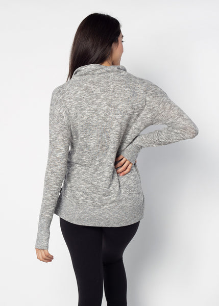 Chicka D Cozy Quarter Zip Heather Grey