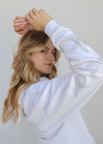 Chicka D Everybody Hoodie With Rhinestone Stars S