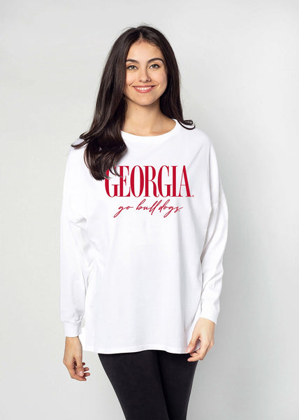 chicka d Georgia Bulldogs The Big Shirt in White S