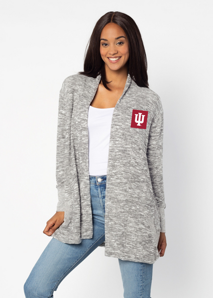chicka d Indiana Campus Cardigan in Heather Grey S