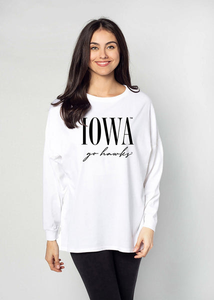 chicka d Iowa Hawkeyes The Big Shirt in White S