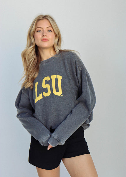 chicka d LSU Tigers Campus Crew in Charcoal S