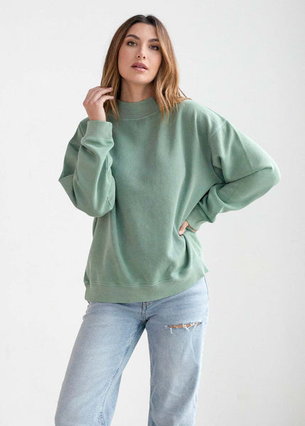 chicka d Nantucket Mock-Neck in Mint M
