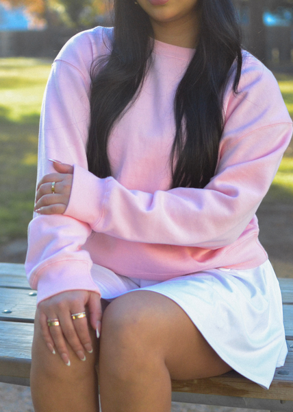 Chicka D Old School Crew In Baby Pink Baby Pink