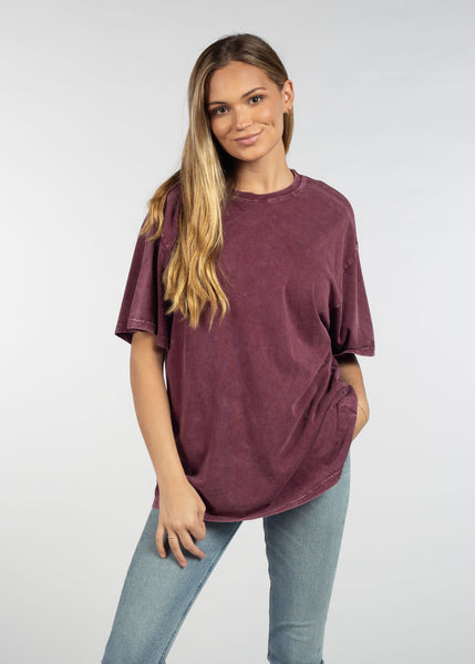 chicka d The Band Tee in Merlot Merlot