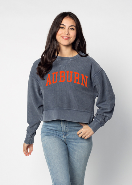 chicka d Corded Boxy Pullover Auburn Tigers in Navy S