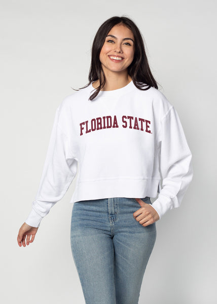 chicka d Corded Boxy Pullover Florida State Seminoles in White S