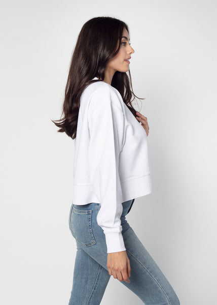 Chicka D Corded Boxy Pullover Georgia Bulldogs In White S