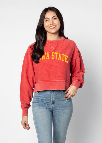Chicka D Corded Boxy Pullover Iowa State Cyclones In Crimson S