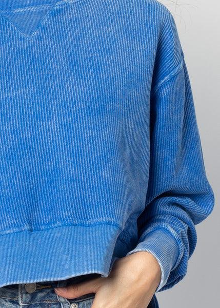 Chicka D Corded Boxy Pullover Kansas Jayhawks In Royal S