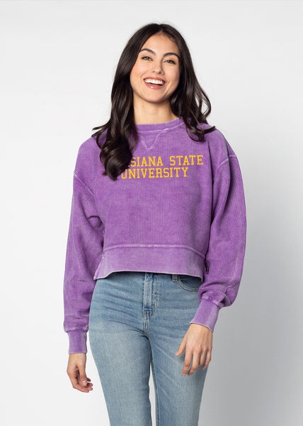 chicka d Corded Boxy Pullover LSU Tigers in Purple S