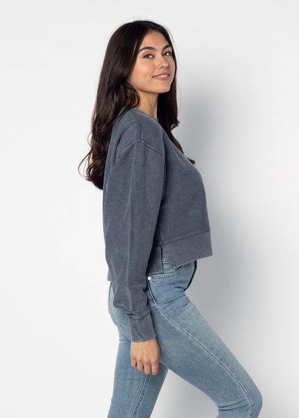 Chicka D Corded Boxy Pullover Michigan Wolverines In Navy S