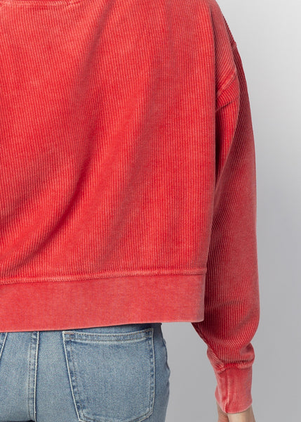 Chicka D Corded Boxy Pullover Nebraska Cornhuskers In Red S