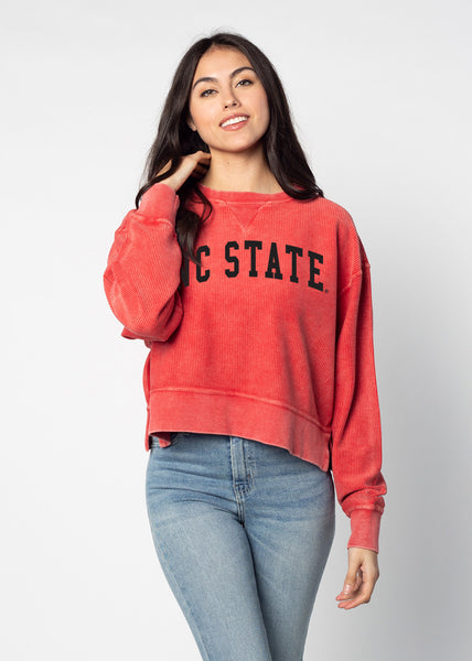 chicka d Corded Boxy Pullover North Carolina State Wolfpack in Red S