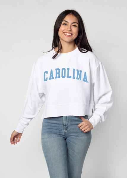 chicka d Corded Boxy Pullover North Carolina Tar Heels in White S
