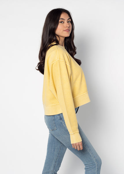 Chicka D Corded Boxy Pullover West Virginia Mountaineers In Gold S