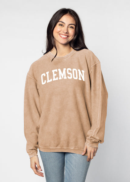 chicka d Corded Sweatshirt Clemson Tigers in Latte S
