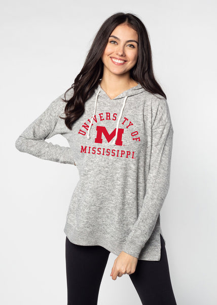 chicka d Cozy Tunic Hoodie Ole Miss Rebels in Heather Grey S