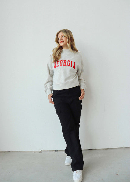 Chicka D Hailey Sweatshirt Georgia Bulldogs In Ash Grey S