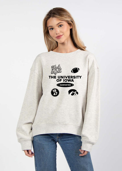 chicka d Iowa Hawkeyes Two-A-Days Old School Crew S