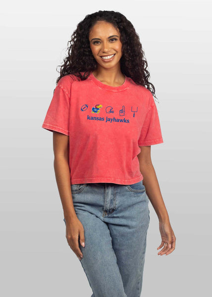 chicka d Kansas Jayhawks Hustle Short 'n Sweet Tee S