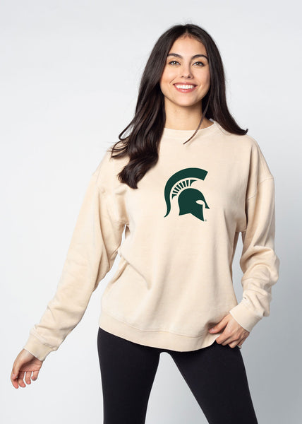 chicka d Michigan State Oatmeal Campus Crew Sweatshirt S