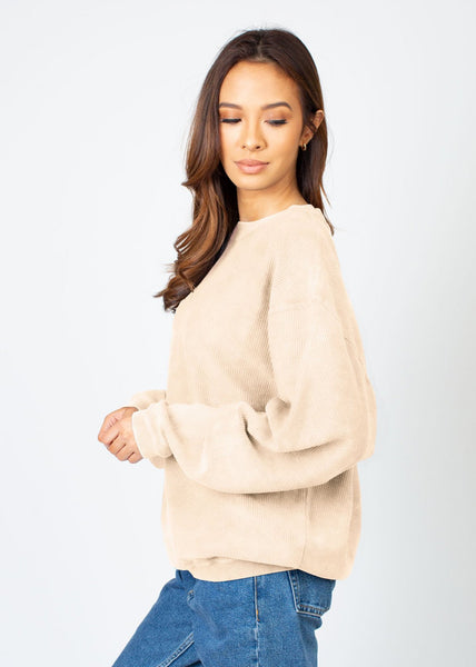 Chicka D Nebraska Cornhuskers Corded Crew In Natural Natural