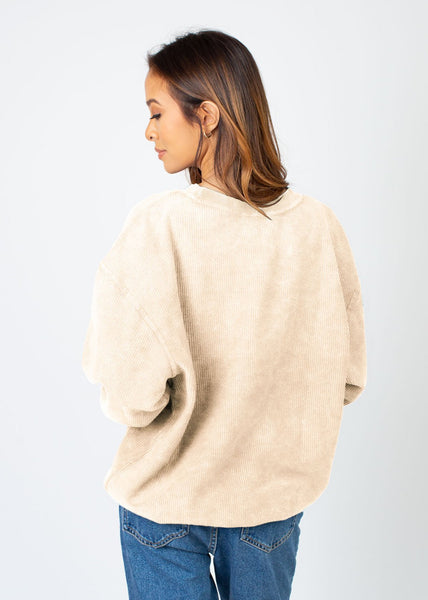 Chicka D Nebraska Cornhuskers Corded Crew In Natural Natural