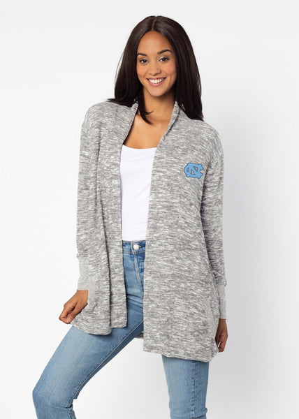 chicka d North Carolina Tar Heels Heather Grey Campus Cardigan S