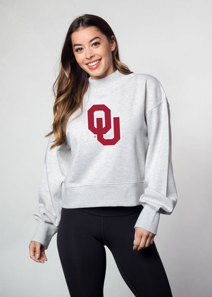 chicka d Oklahoma Sooners Ash Grey Hailey Sweatshirt S