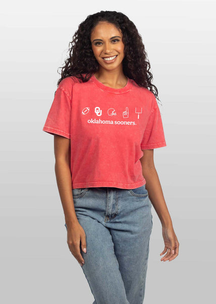 chicka d Oklahoma Sooners Hustle Short 'n Sweet Tee S