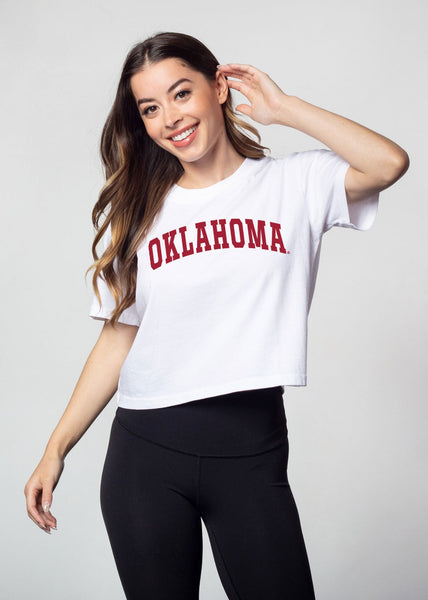 chicka d Oklahoma Sooners White Short 'N Sweet Tee S